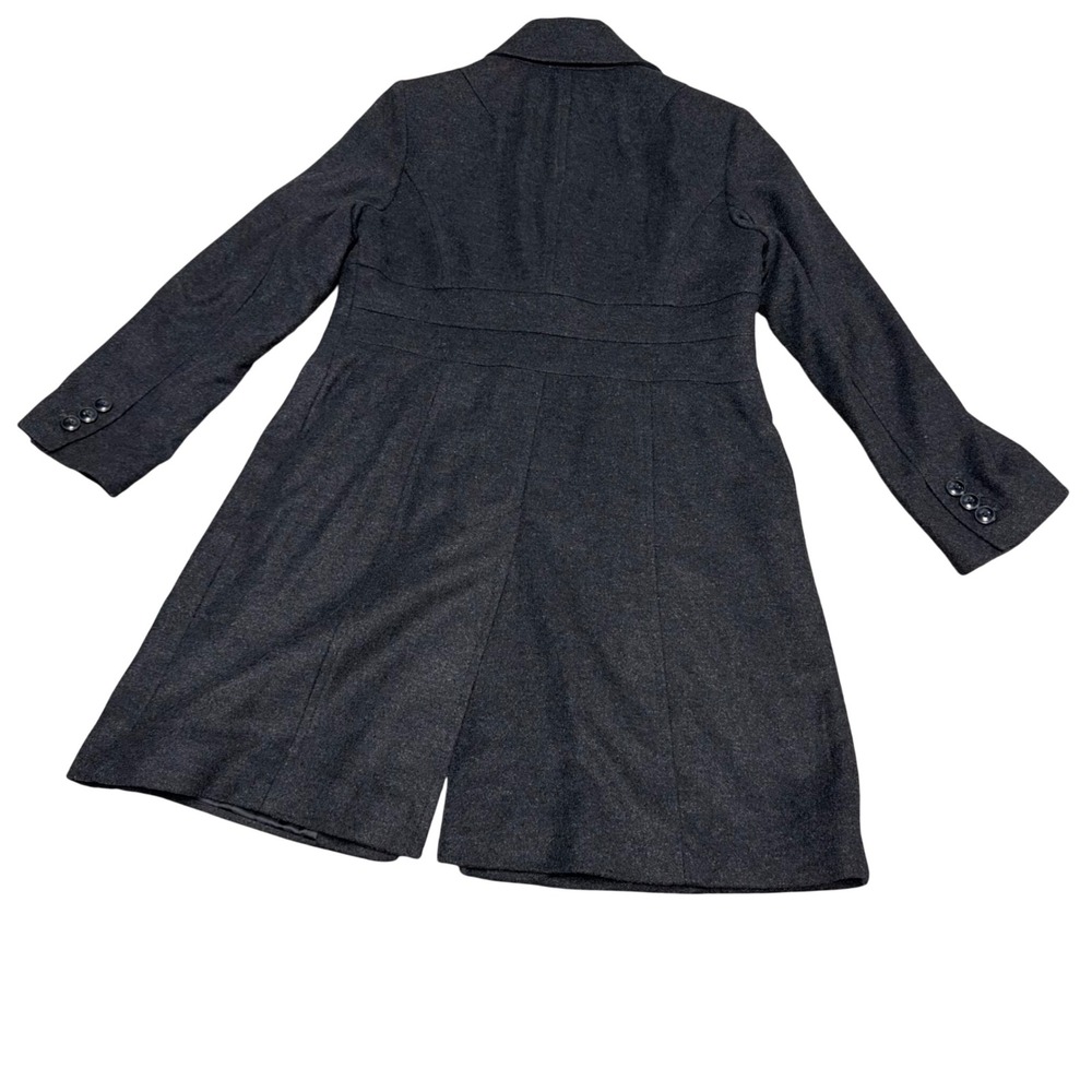 Anne Klein Womens Wool Cashmere Blend Single Breasted Coat Charcoal Grey Large - Picture 2 of 14